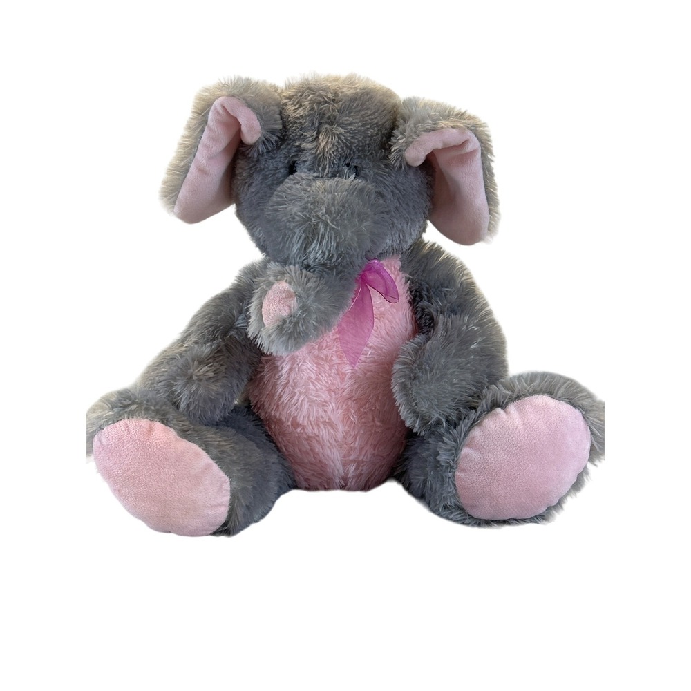 Dan Dee Collector's Choice Elephant 18" Plush Gray‎ Pink Stuffed Animal 2012